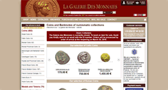 Desktop Screenshot of galerie-des-monnaies.com